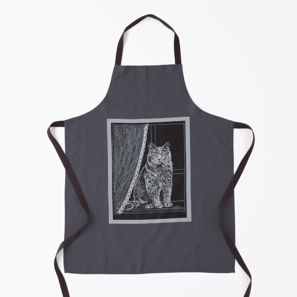 Item preview, Cat in a Window - white gel pen designed and sold by Annie Mason Art.