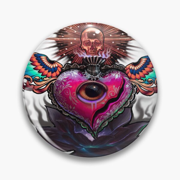 Item preview, Sacred heart with wings skull and black lotus  designed and sold by Mikekobo.
