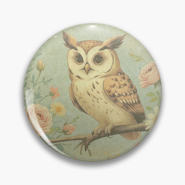 Item preview, Vintage Owl and Flowers designed and sold by CraftyWords.