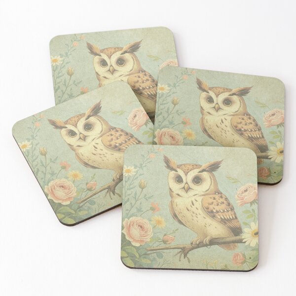 Item preview, Vintage Owl and Flowers designed and sold by CraftyWords.