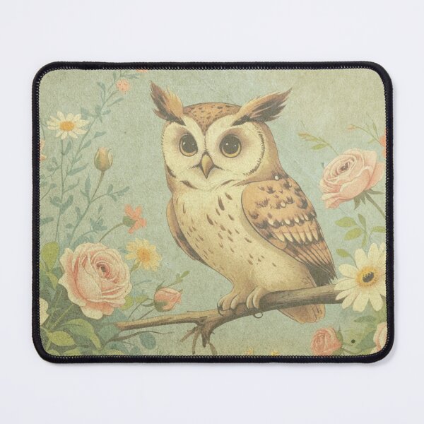 Item preview, Vintage Owl and Flowers designed and sold by CraftyWords.