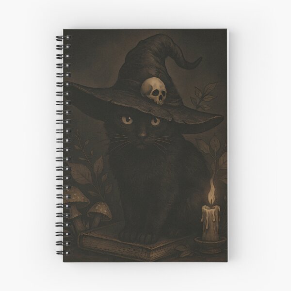 Item preview, Witchy black cat with witch hat - dark academia cottage aesthetic  designed and sold by Fantasy Cache.