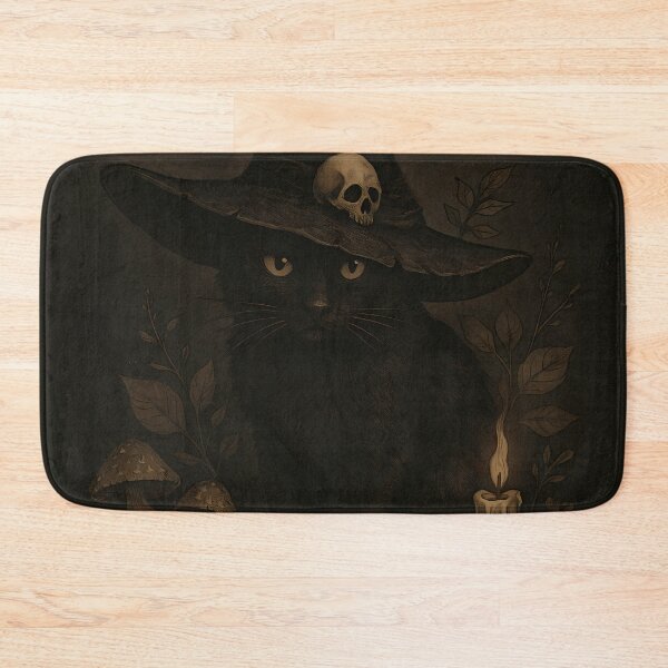 Item preview, Witchy black cat with witch hat - dark academia cottage aesthetic  designed and sold by Fantasy Cache.