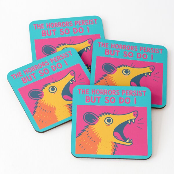 Item preview, The horrors persist, but so do I possum pop art teal designed and sold by OpenArt.