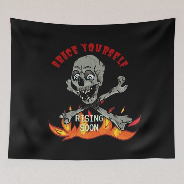 Item preview, Brace Yourself – Pixel Horror Skull on Fire designed and sold by DiscVenture.