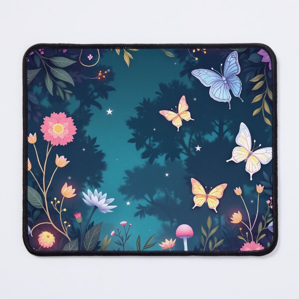 Item preview, Magical starry night forest witch butterflies and wild flowers - dark fairycore garden fairy house girly girls designed and sold by Fantasy Cache.