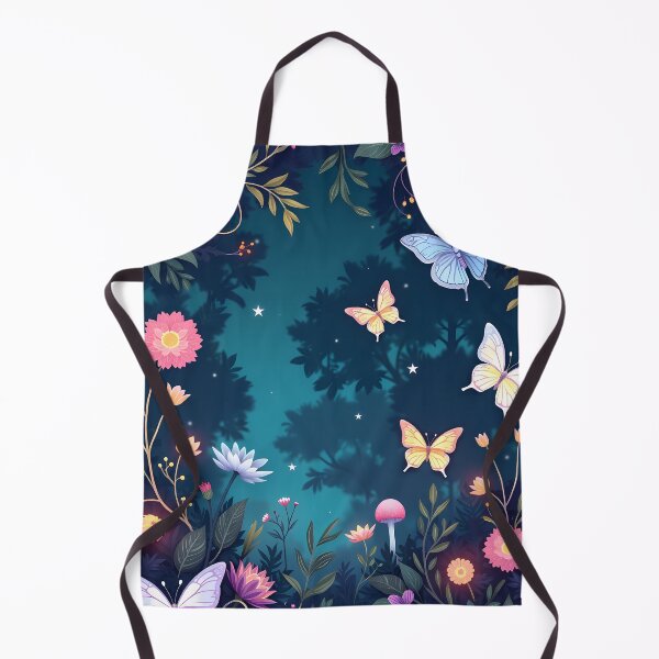 Item preview, Magical starry night forest witch butterflies and wild flowers  - dark fairycore garden fairy house girly girls designed and sold by Fantasy Cache.