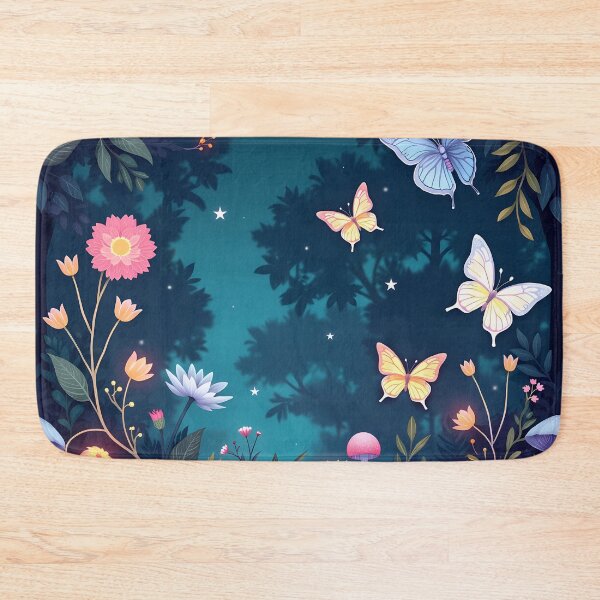 Item preview, Magical starry night forest witch butterflies and wild flowers  - dark fairycore garden fairy house girly girls designed and sold by Fantasy Cache.