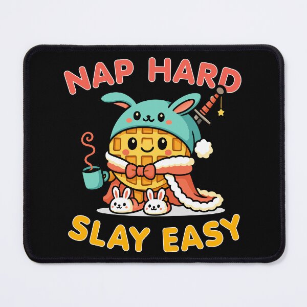 Item preview, Cute Kawaii Waffle Warrior – Nap Hard, Slay Easy designed and sold by Karma Design.