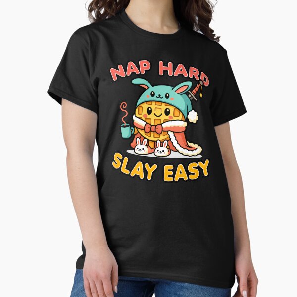 Item preview, Cute Kawaii Waffle Warrior – Nap Hard, Slay Easy designed and sold by Karma Design.