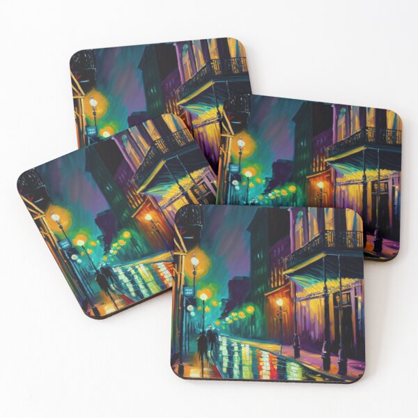 Item preview, Bourbon Street Art Print - Moody New Orleans Night Oil Painting Style designed and sold by GSizzle1.
