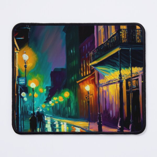 Item preview, Bourbon Street Art Print - Moody New Orleans Night Oil Painting Style designed and sold by GSizzle1.