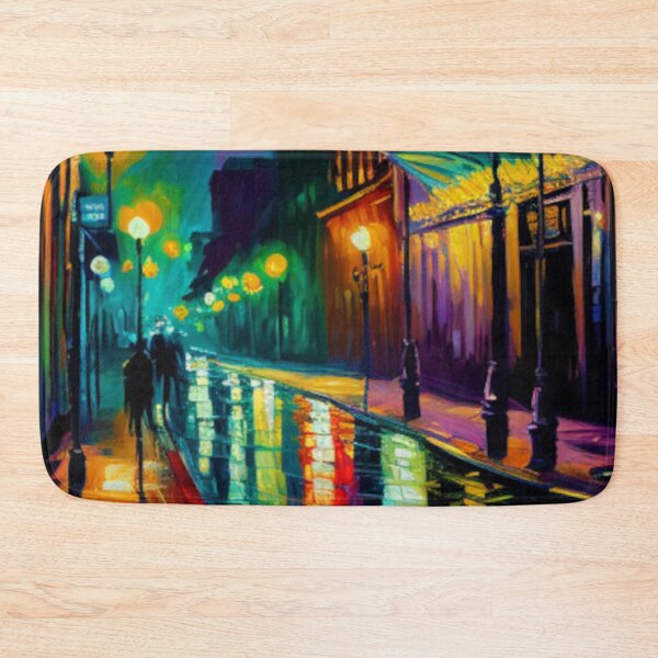 Item preview, Bourbon Street Art Print - Moody New Orleans Night Oil Painting Style designed and sold by GSizzle1.
