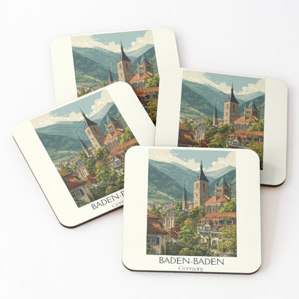 Item preview, Baden-Baden Germany Poster – Vintage Spa Town in the Black Forest designed and sold by TuncGK.