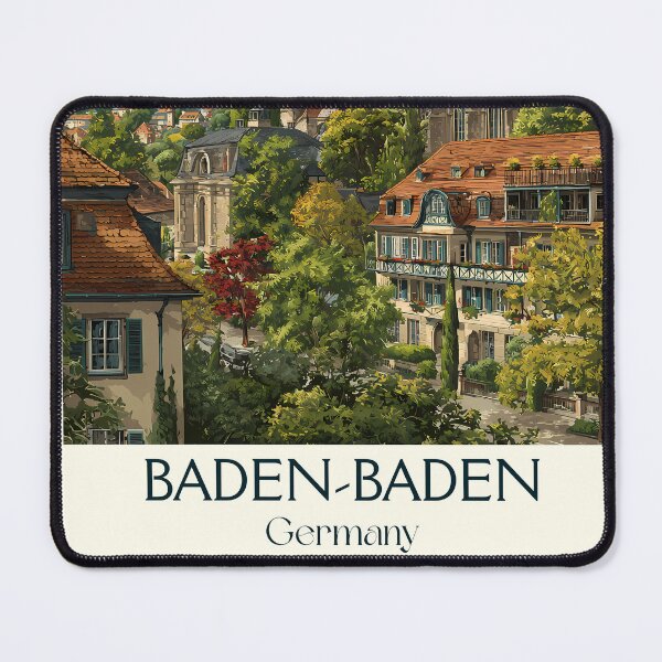 Item preview, Baden-Baden Germany Poster – Vintage Spa Town in the Black Forest designed and sold by TuncGK.