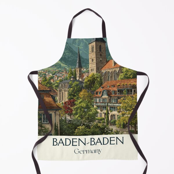Item preview, Baden-Baden Germany Poster – Vintage Spa Town in the Black Forest designed and sold by TuncGK.