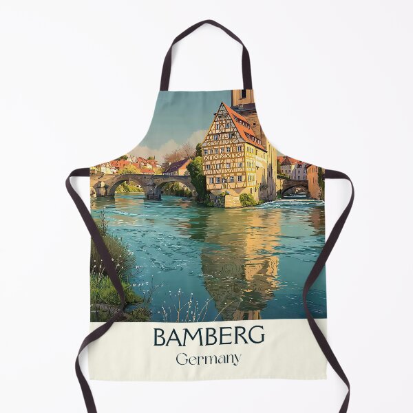 Item preview, Bamberg Germany Poster – Vintage Old Town and River Scene Print designed and sold by TuncGK.