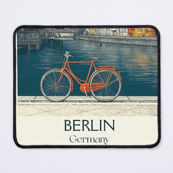 Item preview, Berlin Germany Poster – Vintage Bicycle and Skyline Travel Art designed and sold by TuncGK.