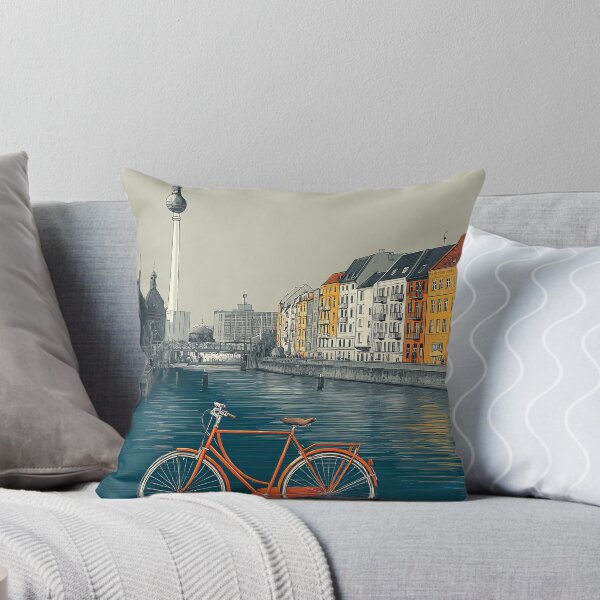 Item preview, Berlin Germany Poster – Vintage Bicycle and Skyline Travel Art designed and sold by TuncGK.
