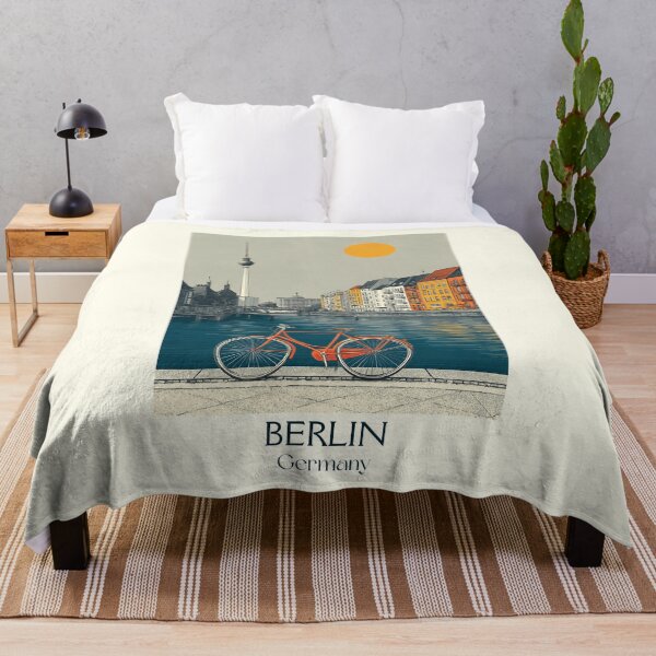Item preview, Berlin Germany Poster – Vintage Bicycle and Skyline Travel Art designed and sold by TuncGK.