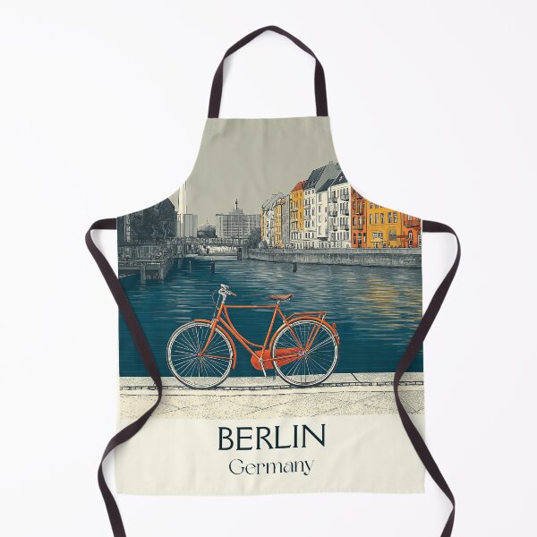 Item preview, Berlin Germany Poster – Vintage Bicycle and Skyline Travel Art designed and sold by TuncGK.