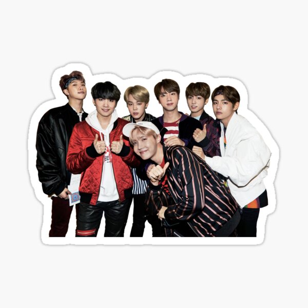 "BTS OT7 Group Photo" Sticker by jungkoojk Redbubble
