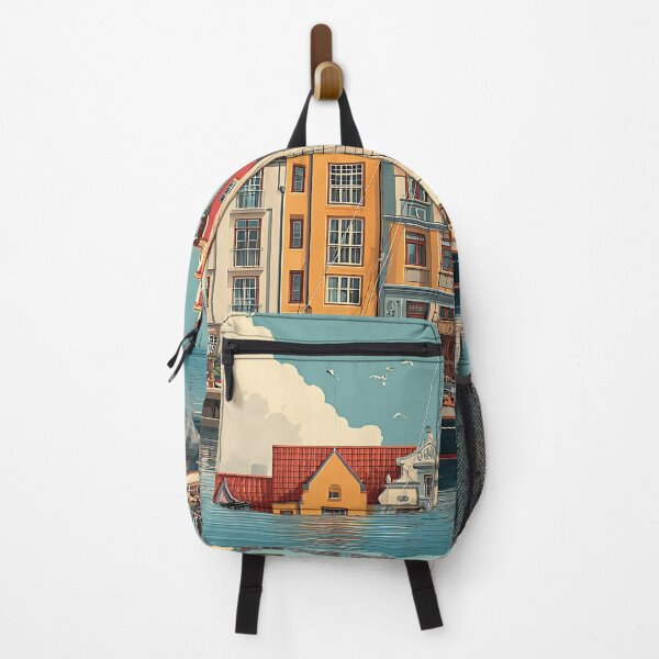 Item preview, Bremen Germany Poster – Vintage Colorful Waterfront Travel Print designed and sold by TuncGK.
