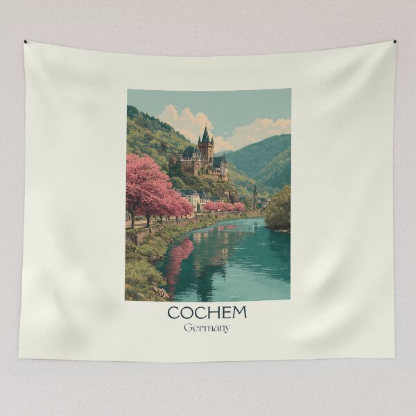 Item preview, Cochem Germany Poster – Vintage Moselle River Town Travel Art designed and sold by TuncGK.