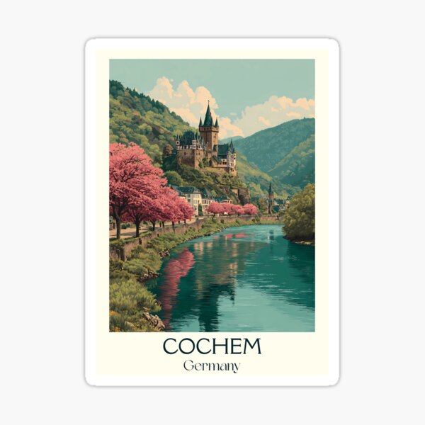 Item preview, Cochem Germany Poster – Vintage Moselle River Town Travel Art designed and sold by TuncGK.