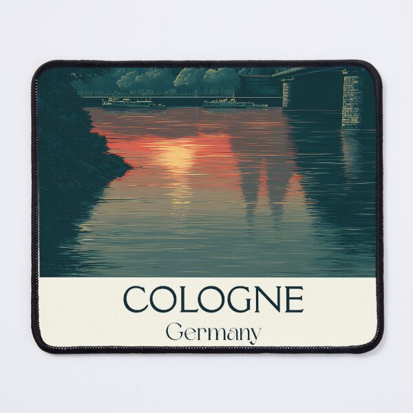 Item preview, Cologne Germany Poster – Sunset Over the Cathedral and Rhine designed and sold by TuncGK.