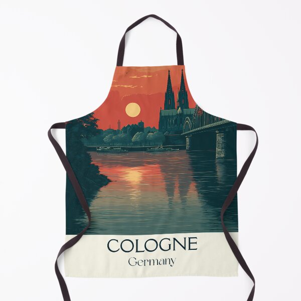 Item preview, Cologne Germany Poster – Sunset Over the Cathedral and Rhine designed and sold by TuncGK.