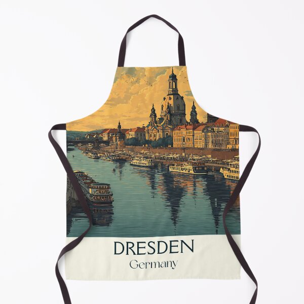 Item preview, Dresden Germany Poster – Vintage Skyline Along the Elbe River designed and sold by TuncGK.