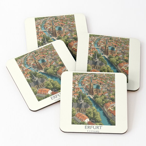 Item preview, Erfurt Germany Poster – Old Town Rooftops and Medieval Charm designed and sold by TuncGK.
