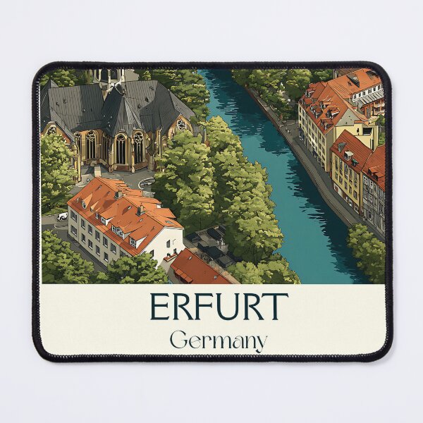 Item preview, Erfurt Germany Poster – Old Town Rooftops and Medieval Charm designed and sold by TuncGK.