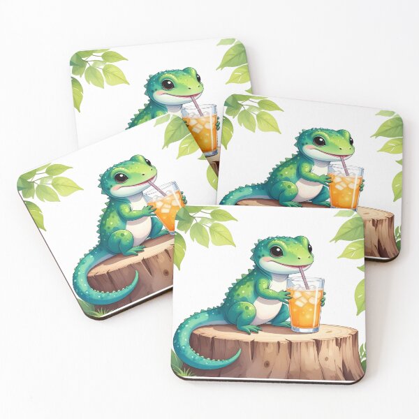 Item preview, Lizard Drinking Tea designed and sold by DeloreStudio.