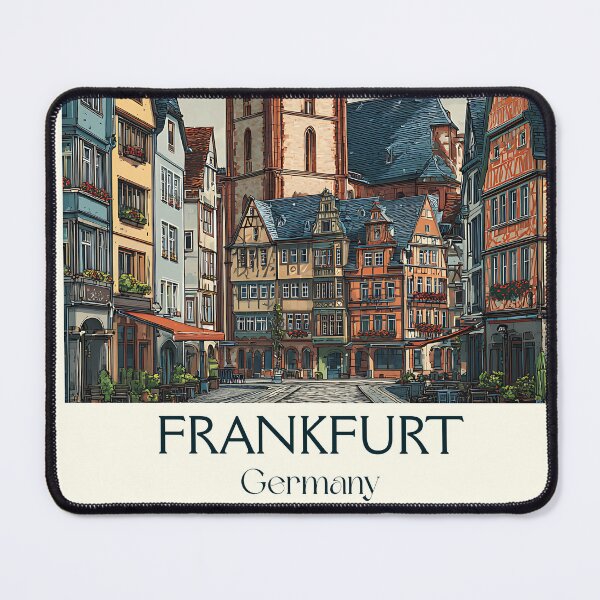 Item preview, Frankfurt Germany Poster – Towering Church in Urban Old Town designed and sold by TuncGK.