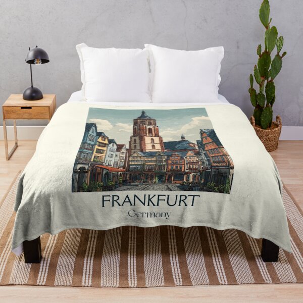 Item preview, Frankfurt Germany Poster – Towering Church in Urban Old Town designed and sold by TuncGK.