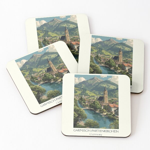 Item preview, Garmisch-Partenkirchen Poster – Bavarian Alpine Village View designed and sold by TuncGK.