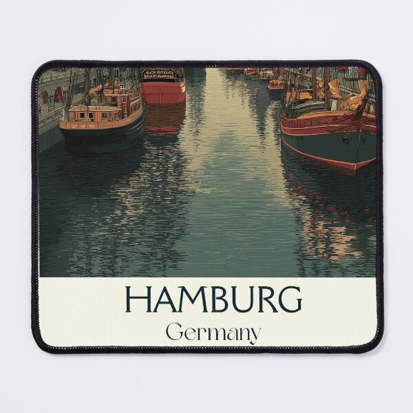 Item preview, Hamburg Germany Poster – Historic Ships and Industrial Waterfront designed and sold by TuncGK.