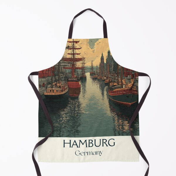 Item preview, Hamburg Germany Poster – Historic Ships and Industrial Waterfront designed and sold by TuncGK.