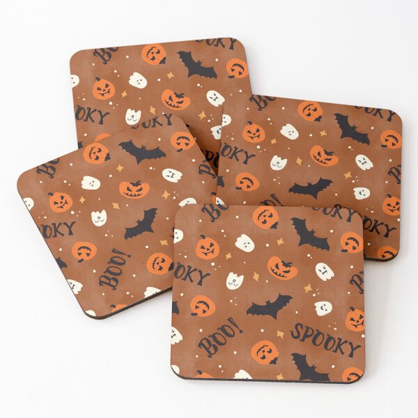Item preview, Cute Retro Halloween – Hand Drawn Ghosts, Pumpkins & Spooky Fun - Brown designed and sold by carlyxdesigns.