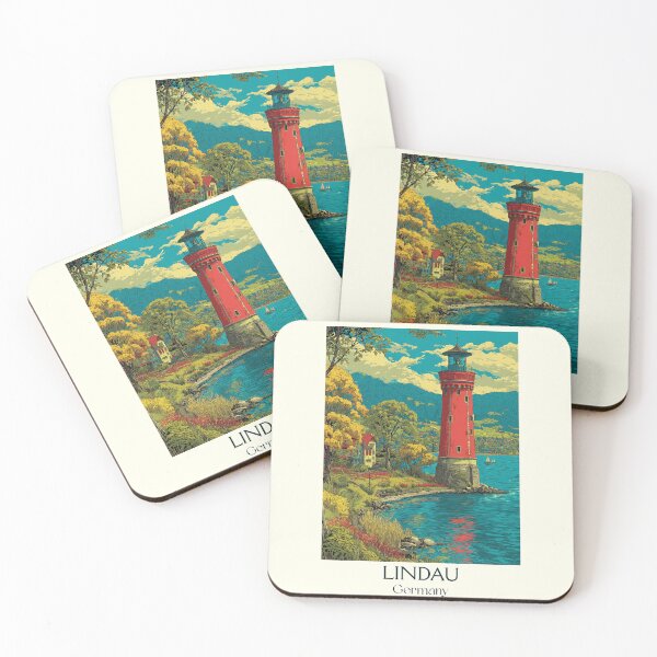 Item preview, Lindau Germany Poster – Lighthouse and Lake Constance Sunset designed and sold by TuncGK.