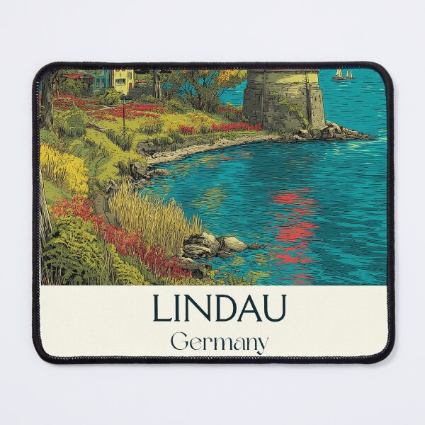 Item preview, Lindau Germany Poster – Lighthouse and Lake Constance Sunset designed and sold by TuncGK.