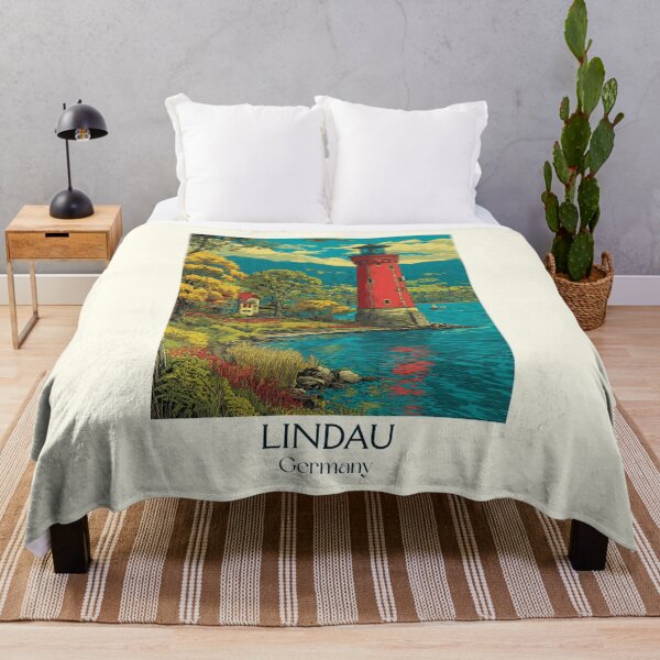Item preview, Lindau Germany Poster – Lighthouse and Lake Constance Sunset designed and sold by TuncGK.