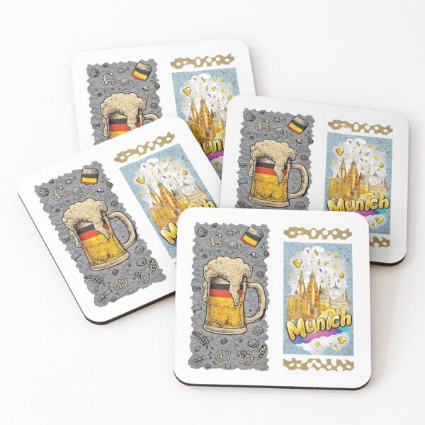 Item preview, Munich Brew Vibes – Cityscape Sticker Explosion Premium Cool Trendy Best Gift designed and sold by Imaginarium of Chaos falcon88 .