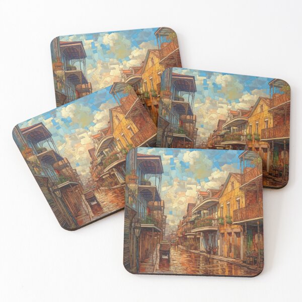 Item preview, Cyber Orleans Metal Art Print - Futurism French Quarter Oil Art Style designed and sold by GSizzle1.