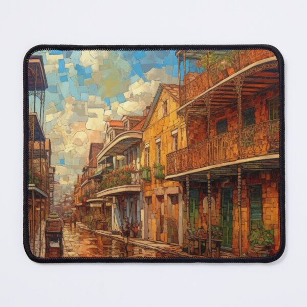 Item preview, Cyber Orleans Metal Art Print - Futurism French Quarter Oil Art Style designed and sold by GSizzle1.