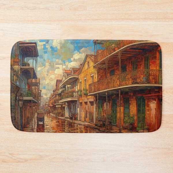 Item preview, Cyber Orleans Metal Art Print - Futurism French Quarter Oil Art Style designed and sold by GSizzle1.