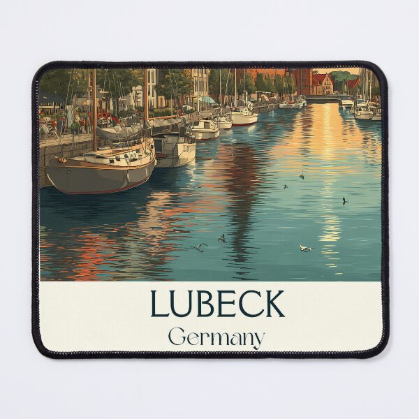 Item preview, Lübeck Germany Poster – Vintage View of a Hanseatic Port City designed and sold by TuncGK.