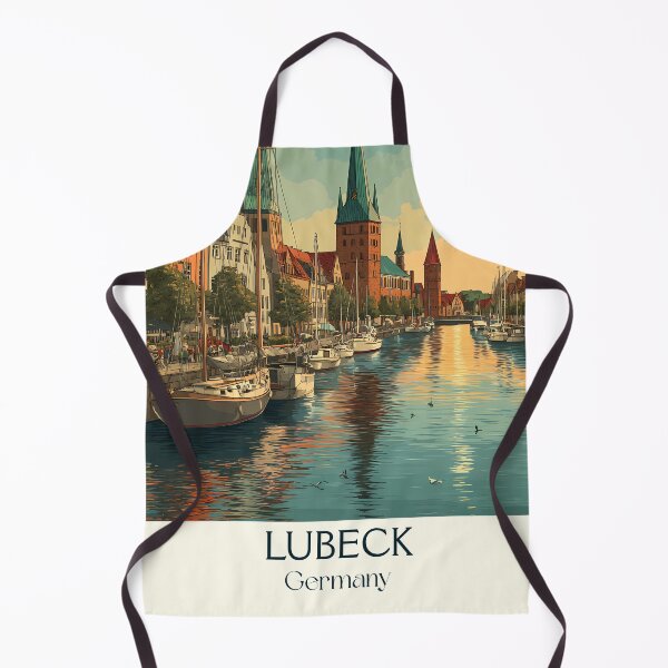 Item preview, Lübeck Germany Poster – Vintage View of a Hanseatic Port City designed and sold by TuncGK.